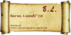 Beron Leonárd névjegykártya